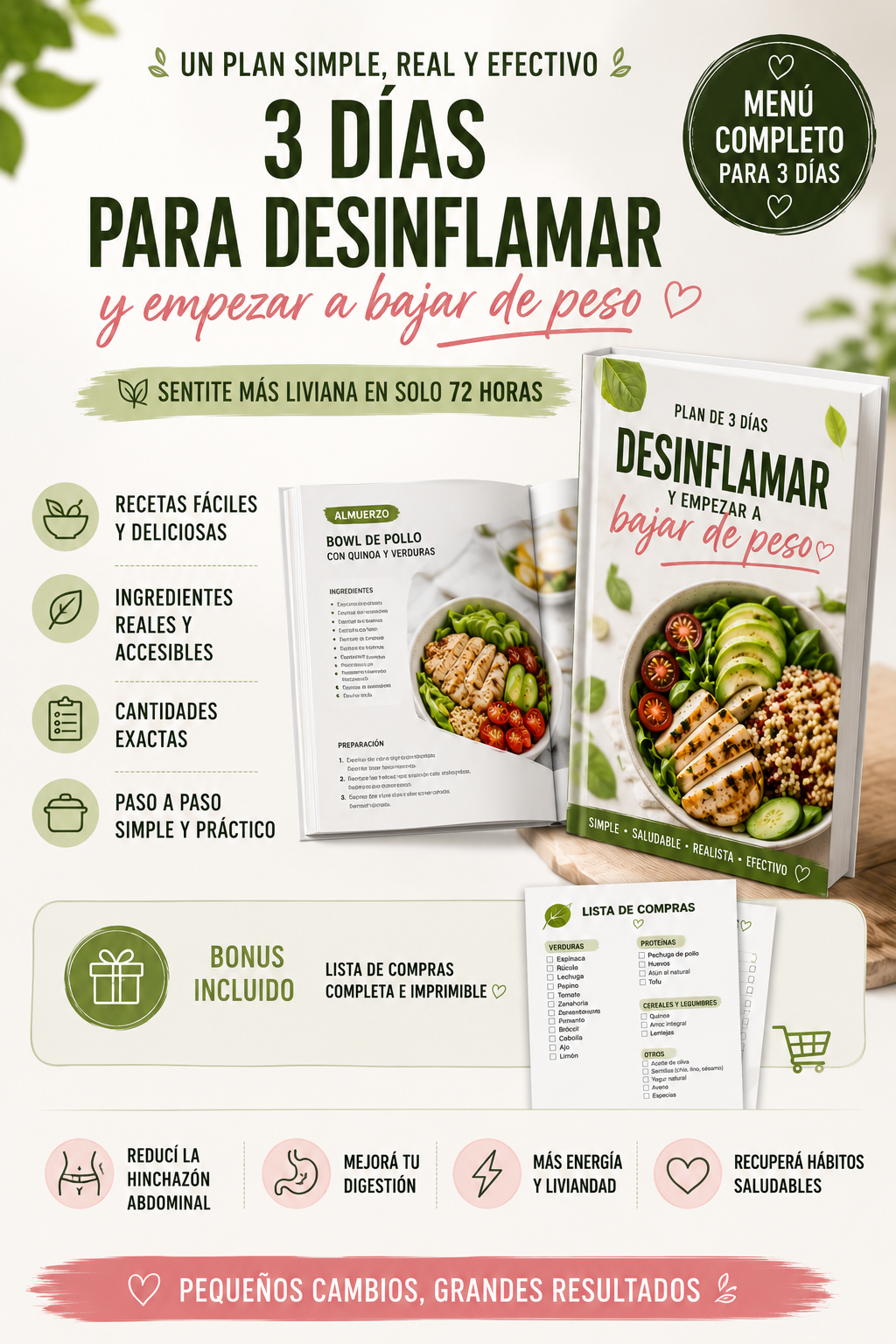 3 Días para desinflamar y empezar a bajar de peso